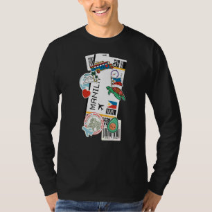 Manila Air Ticket Boarding Pass Plane Philippines T-Shirt