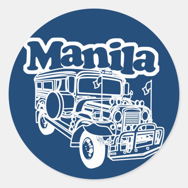 Manila Jeepney Classic Round Sticker (Front)