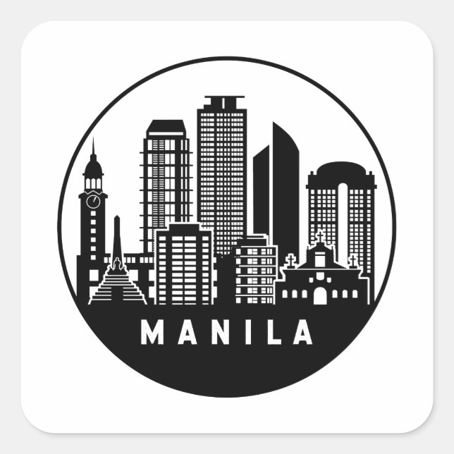 Manila National Capital Region Skyline Square Sticker (Front)