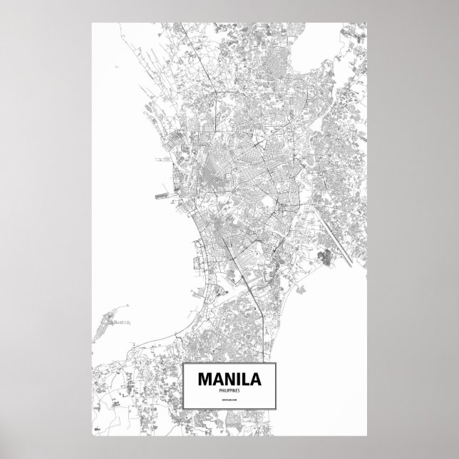 Manila, Philippines (black on white) Poster (Front)