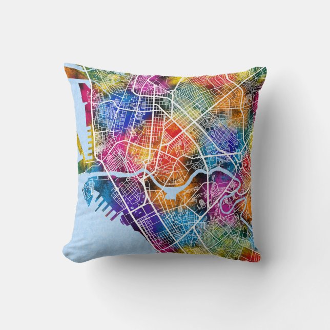 Manila Philippines City Map Cushion (Front)