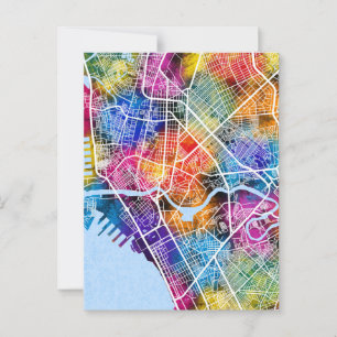 Manila Philippines City Map Postcard
