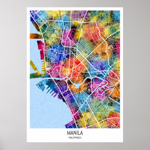Manila Philippines City Map Poster