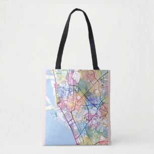 Manila Philippines City Map Tote Bag