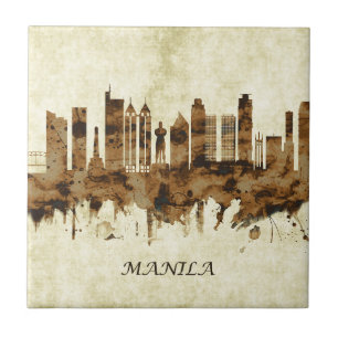 Manila Philippines Cityscape Tile