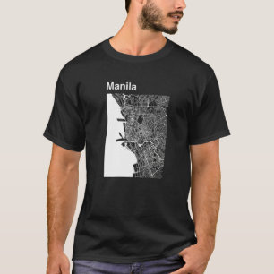 Manila Philippines Classic City Map Graphic   T-Shirt