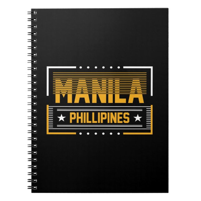 Manila Philippines Modern Typography Travel Design Notebook (Front)