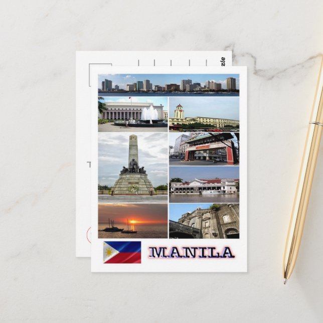 Manila - Philippines - Mosaic - Postcard (Front/Back In Situ)