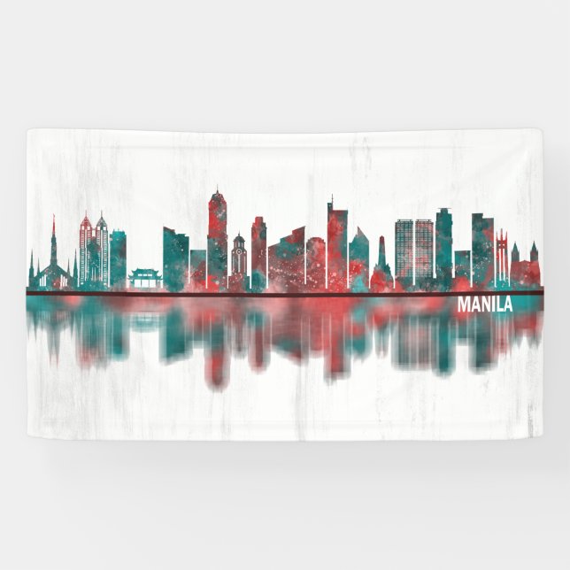 Manila Philippines Skyline Banner (Horizontal)