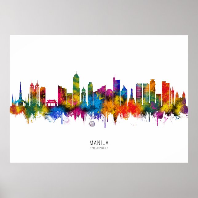 Manila Philippines Skyline Poster (Front)
