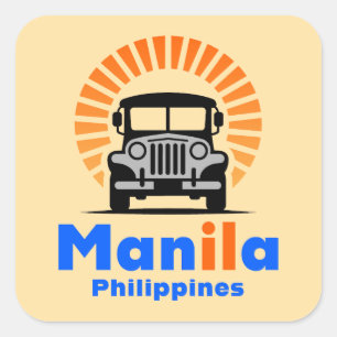 Manila Philippines Southeast Asia Square Sticker