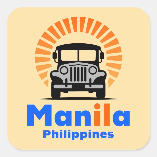Manila Philippines Southeast Asia Square Sticker (Front)