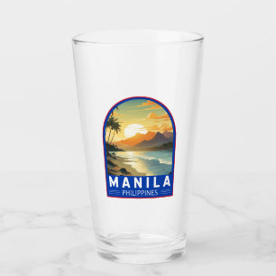 Manila Philippines Travel Art Vintage Glass