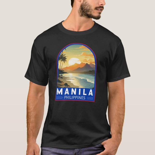 Manila Philippines Travel Art Vintage T-Shirt (Front)