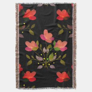 Manila Shawl Style Floral Throw Blanket
