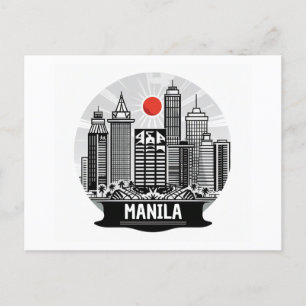 Manila  Skyline Postcard