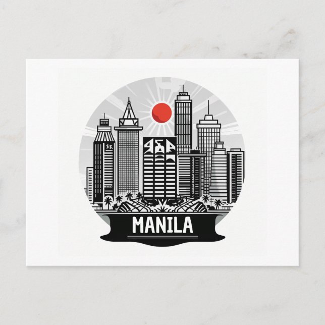 Manila  Skyline Postcard (Front)