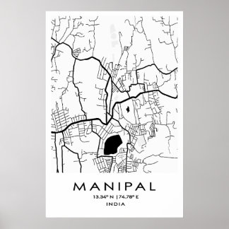 Manipal Map Poster | Karnataka| India