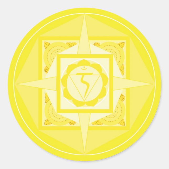 Manipura Chakra Mandala (Solarplexus Chakra) Classic Round Sticker (Front)
