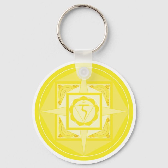 Manipura Chakra Mandala (Solarplexus Chakra) Key Ring (Front)