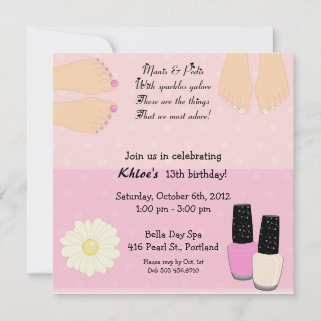 Manis & Pedis Invitation (Front)
