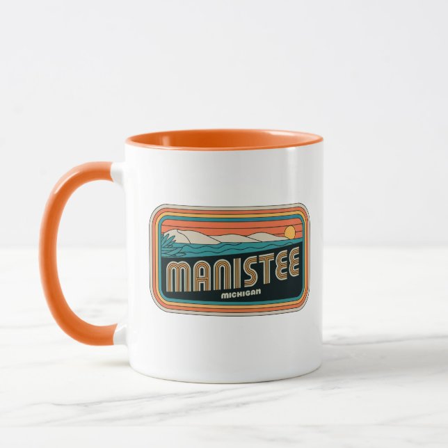 Manistee 70s Retro Michigan Vintage Mug (Left)
