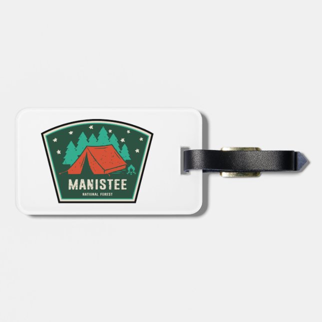 Manistee National Forest Camping Luggage Tag (Back Horizontal)
