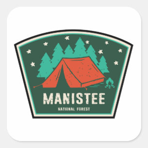 Manistee National Forest Camping Square Sticker