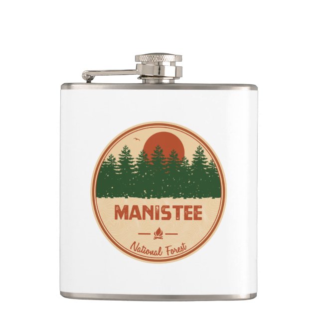 Manistee National Forest Hip Flask (Front)