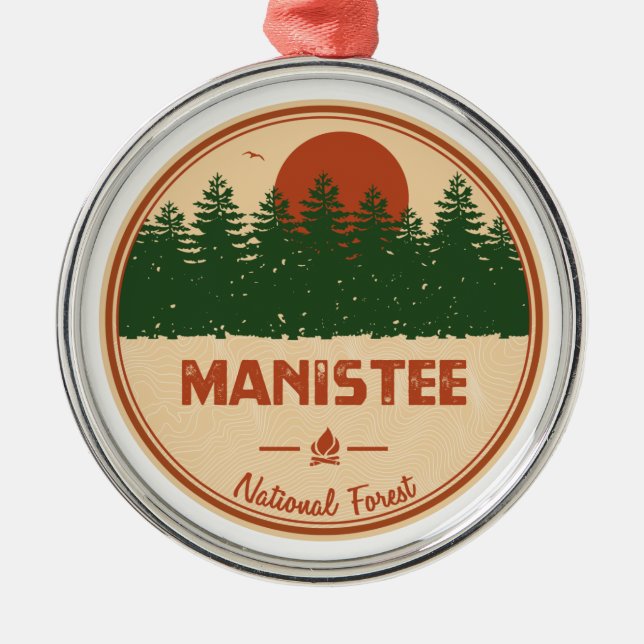 Manistee National Forest Metal Tree Decoration (Front)