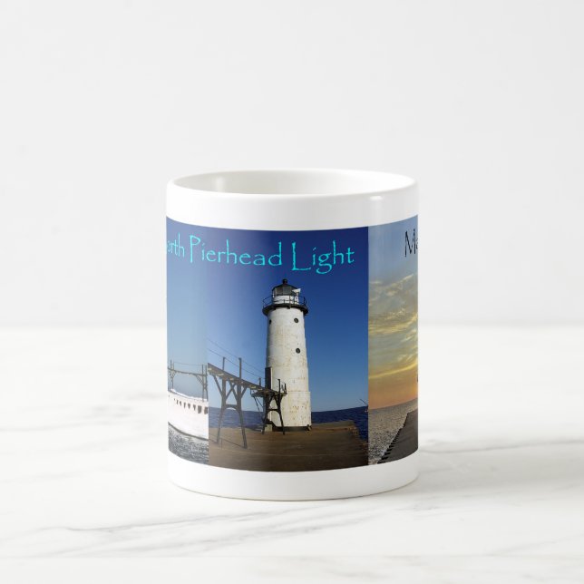 Manistee North Pierhead Light 3 picture mug (Center)
