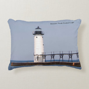 Manistee North Pierhead Light accent pillow