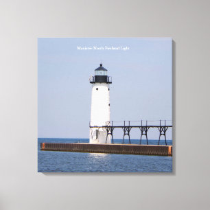 Manistee North Pierhead Light square canvas print