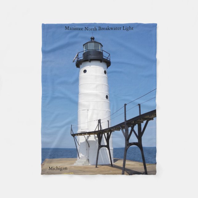 Manistee North Pierhead Light tall blanket (Front)