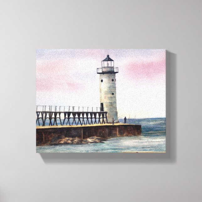 Manistee North Pierhead Lighthouse StretchedCanvas Canvas Print (Front)
