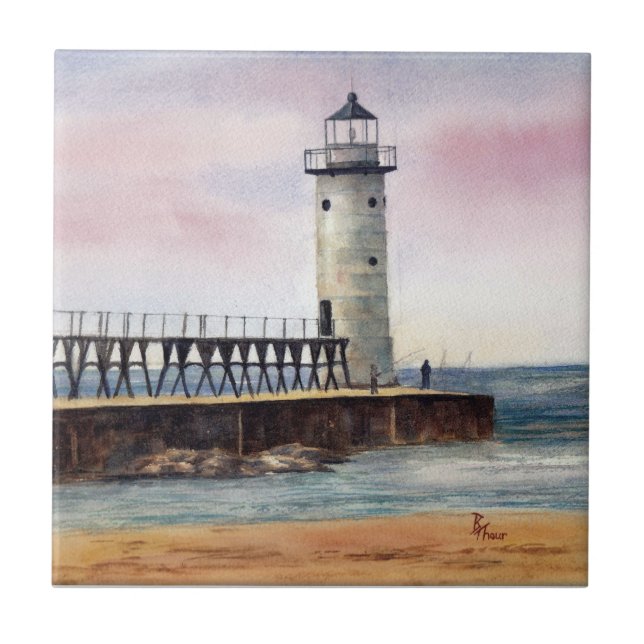 Manistee North Pierhead Lighthouse Tile (Front)