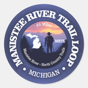 Manistee River Loop Trail (rd2) Classic Round Sticker