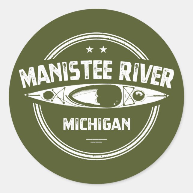 Manistee River, Michigan Classic Round Sticker (Front)