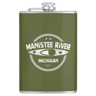 Manistee River, Michigan Hip Flask