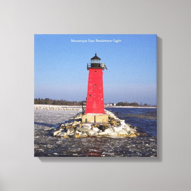Manistique East Breakwater Light canvas print (Front)
