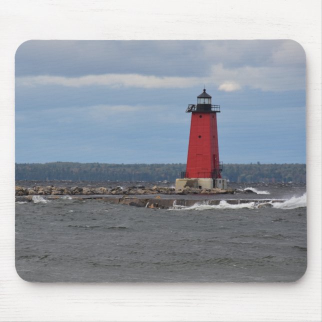 Manistique Lighthouse Mouse Mat (Front)