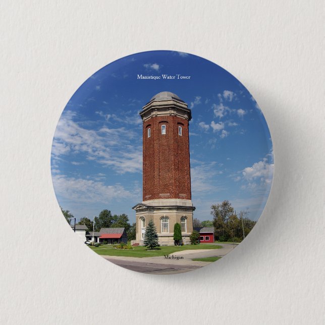 Manistique Water Tower button (Front)