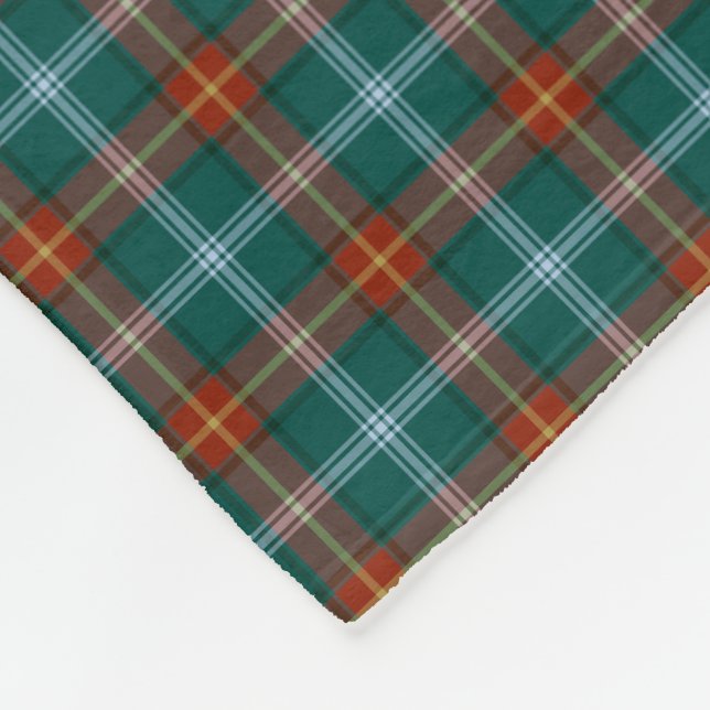 Manitoba Canada Tartan Fleece Blanket (Corner)
