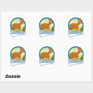 Manitoba Canada travel logo Classic Round Sticker
