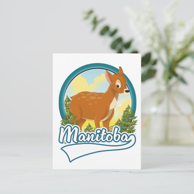 Manitoba Canada travel logo Invitation Postcard (Standing Front)