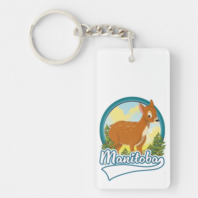 Manitoba Canada travel logo Key Ring (Front)