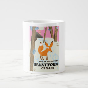 Manitoba Canada vintage style travel poster Large Coffee Mug
