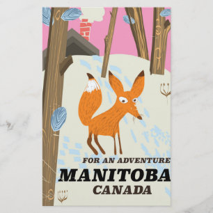 Manitoba Canada vintage style travel poster Stationery