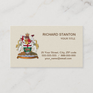 Manitoba coat of arms business card