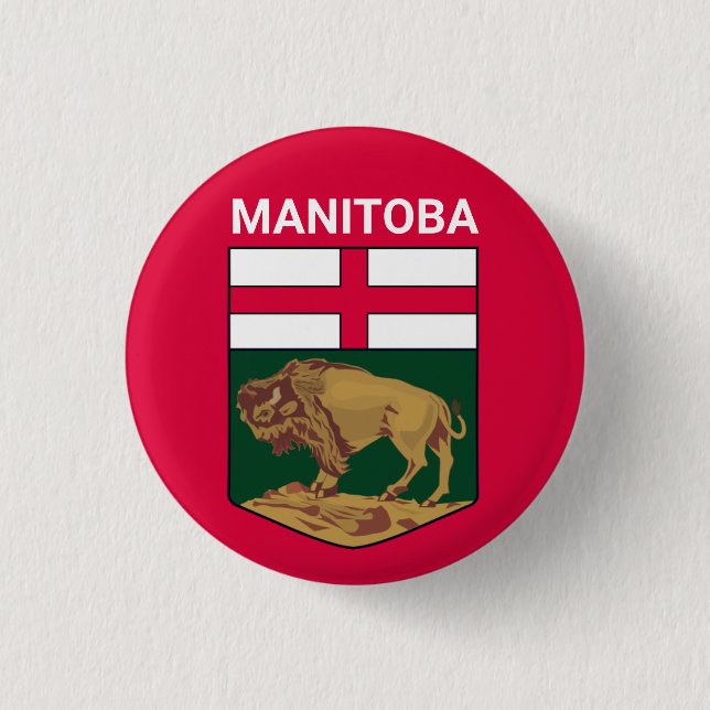 Manitoba coat of arms - CANADA 3 Cm Round Badge (Front)